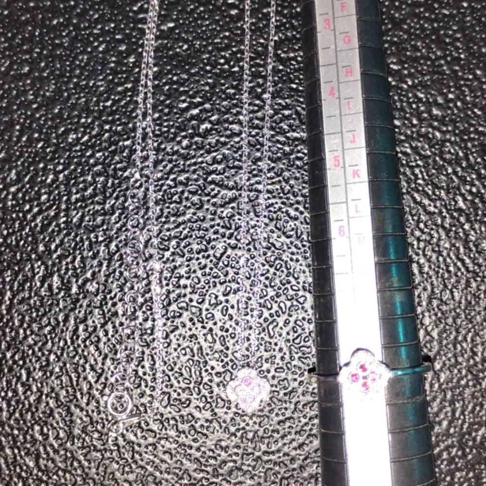 Sterling Silver Pink Gemstone Necklace and Ring Set - Picture 2 of 4